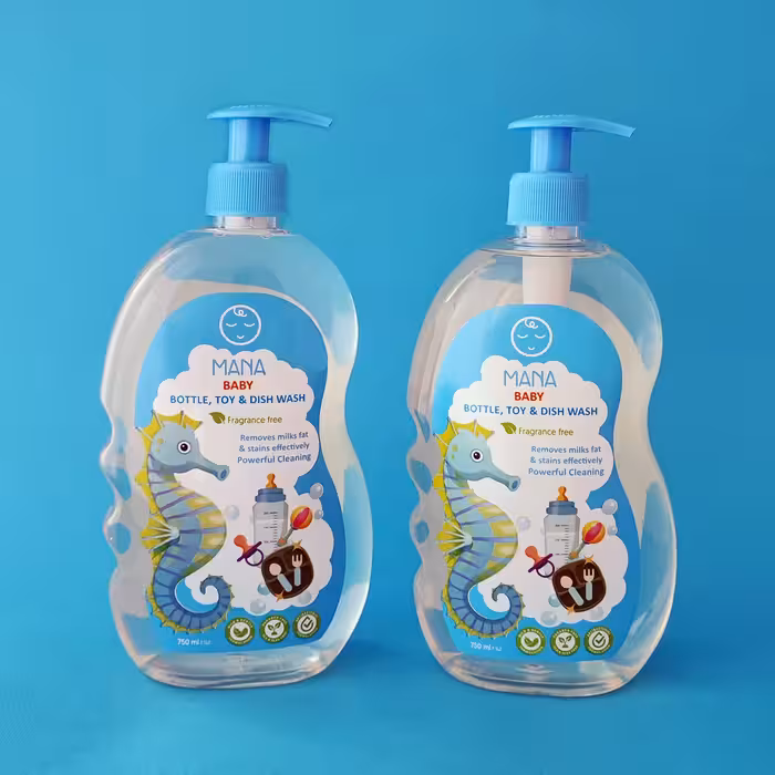 مایع شوینده و ضدعفونی کننده شیشه شیر مانا مدل درب پمپی حجم 750 میلی لیتر بسته دو عددی