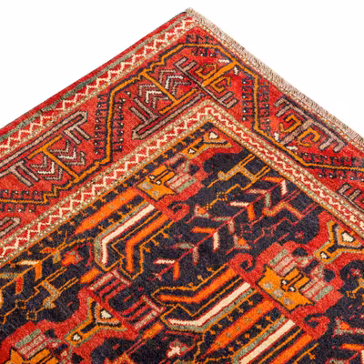 فرش دستبافت دو متری مدل نقشه بلوچ  کد 33.1826