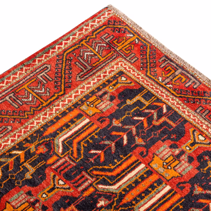 فرش دستبافت دو متری مدل نقشه بلوچ  کد 33.1826