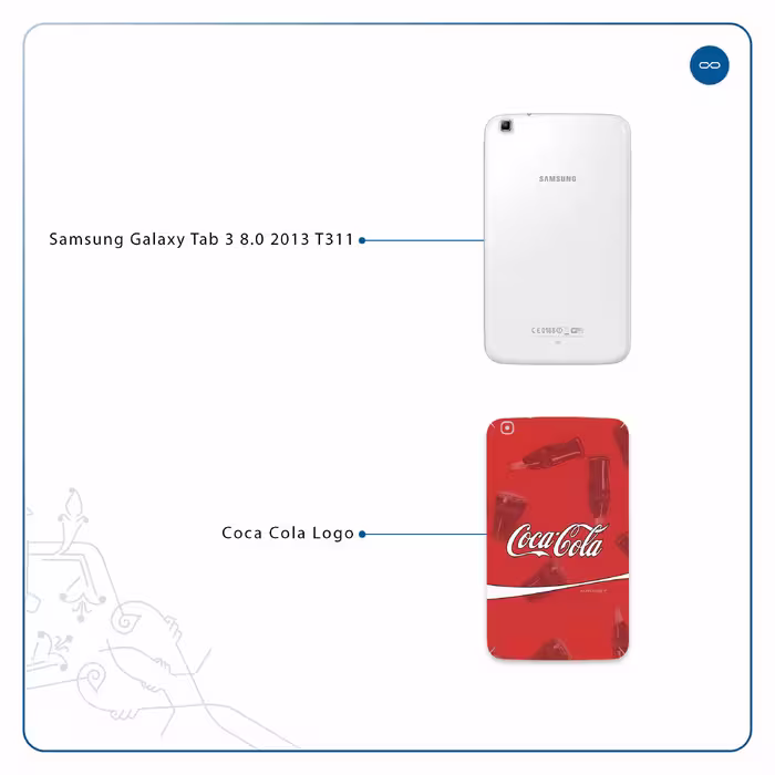 برچسب پوششی ماهوت مدل Coca-Cola-Logo مناسب برای تبلت سامسونگ Galaxy Tab 3 8.0 2013 T311