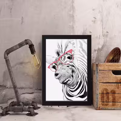 تابلو مدل  Funny Zebra کدm2632-b