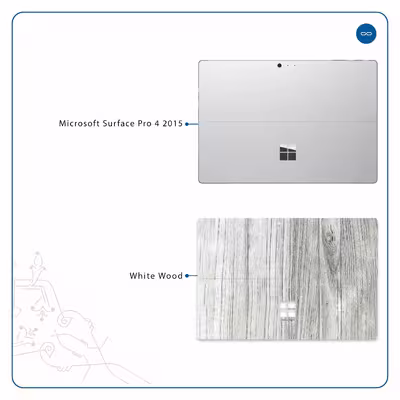 برچسب پوششی ماهوت مدل White Wood مناسب برای تبلت مایکروسافت Surface Pro 4 2015