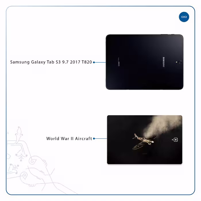 برچسب پوششی ماهوت مدل World War II Aircraft مناسب برای تبلت سامسونگ Galaxy Tab S3 9.7 2017 T820