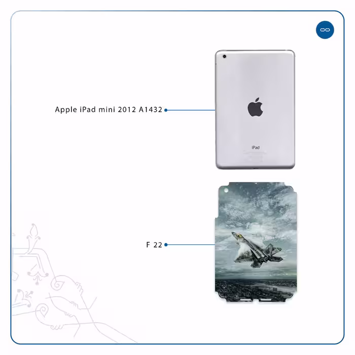 برچسب پوششی ماهوت مدل F-22 Raptor مناسب برای تبلت اپل iPad mini 2012 A1432
