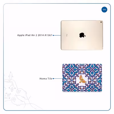 برچسب پوششی ماهوت مدل Homa Tile مناسب برای تبلت اپل iPad Air 2 2014 A1567
