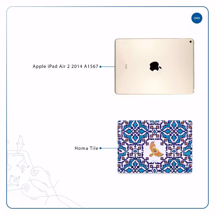 برچسب پوششی ماهوت مدل Homa Tile مناسب برای تبلت اپل iPad Air 2 2014 A1567