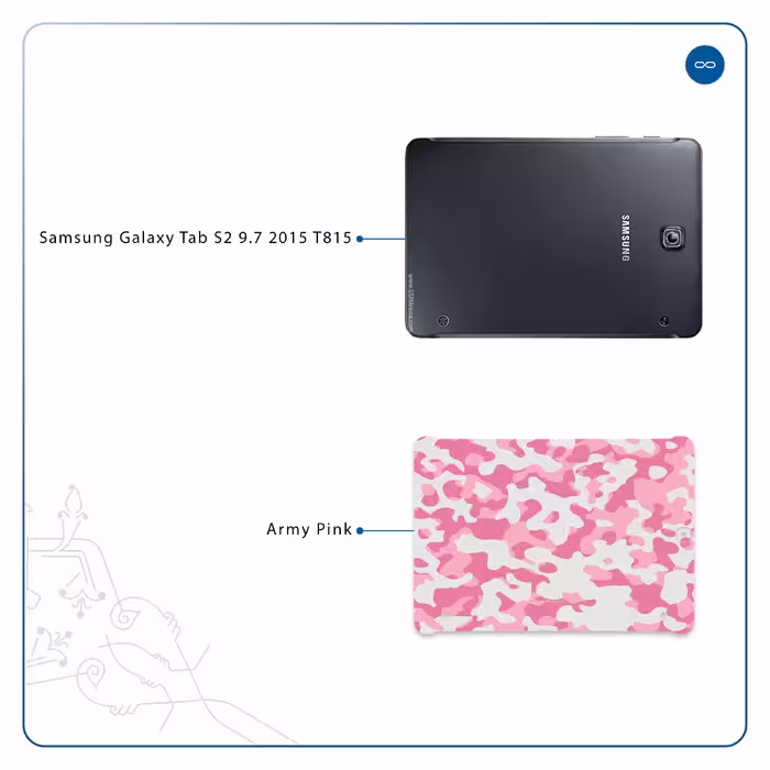 برچسب پوششی ماهوت مدل Army-Pink مناسب برای تبلت سامسونگ Galaxy Tab S2 9.7 2015 T815