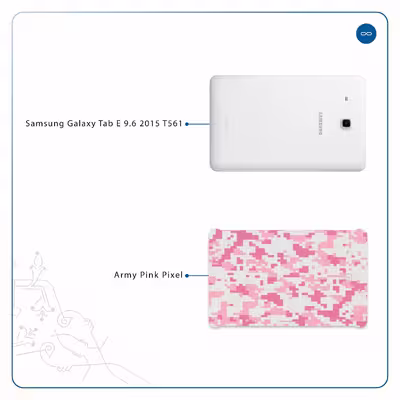 برچسب پوششی ماهوت مدل Army-Pink-pixel مناسب برای تبلت سامسونگ Galaxy Tab E 9.6 2015 T561