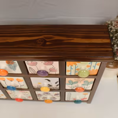 جای ادویه 12 پارچه مدل چوبی و سرامیکی