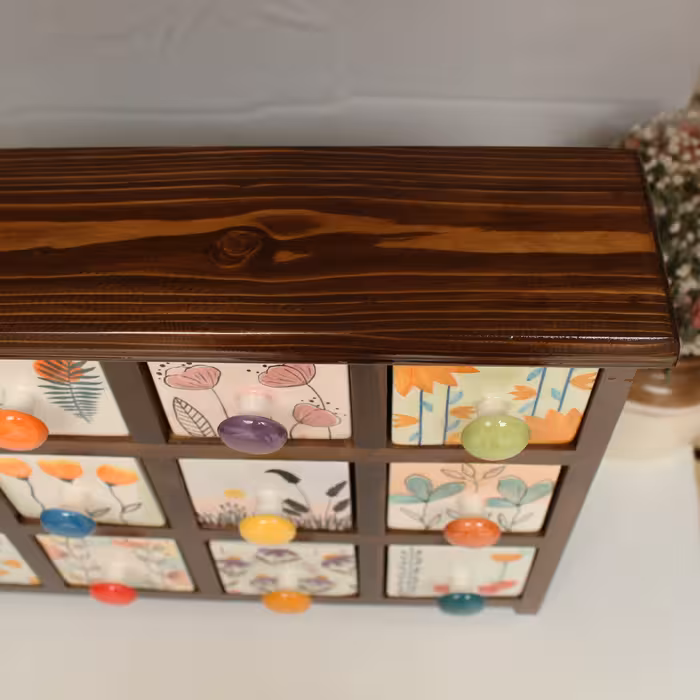 جای ادویه 12 پارچه مدل چوبی و سرامیکی