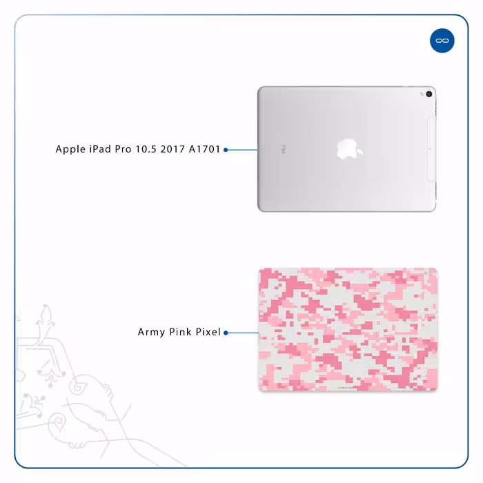 برچسب پوششی ماهوت مدل Army-Pink-pixel مناسب برای تبلت اپل iPad Pro 10.5 2017 A1701