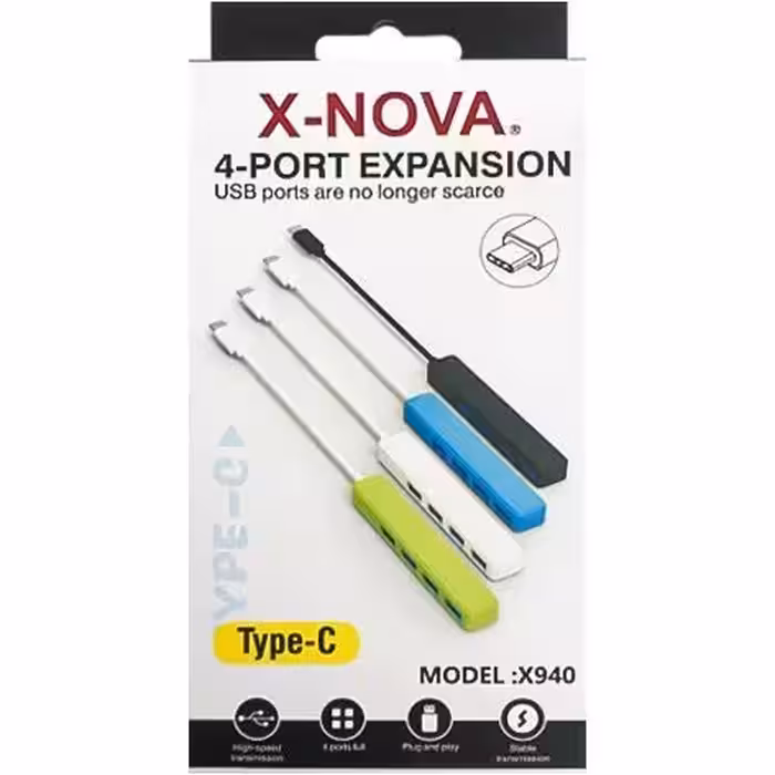 هاب تایپ سی 4 پورت USB3.0 نووا مدل X940
