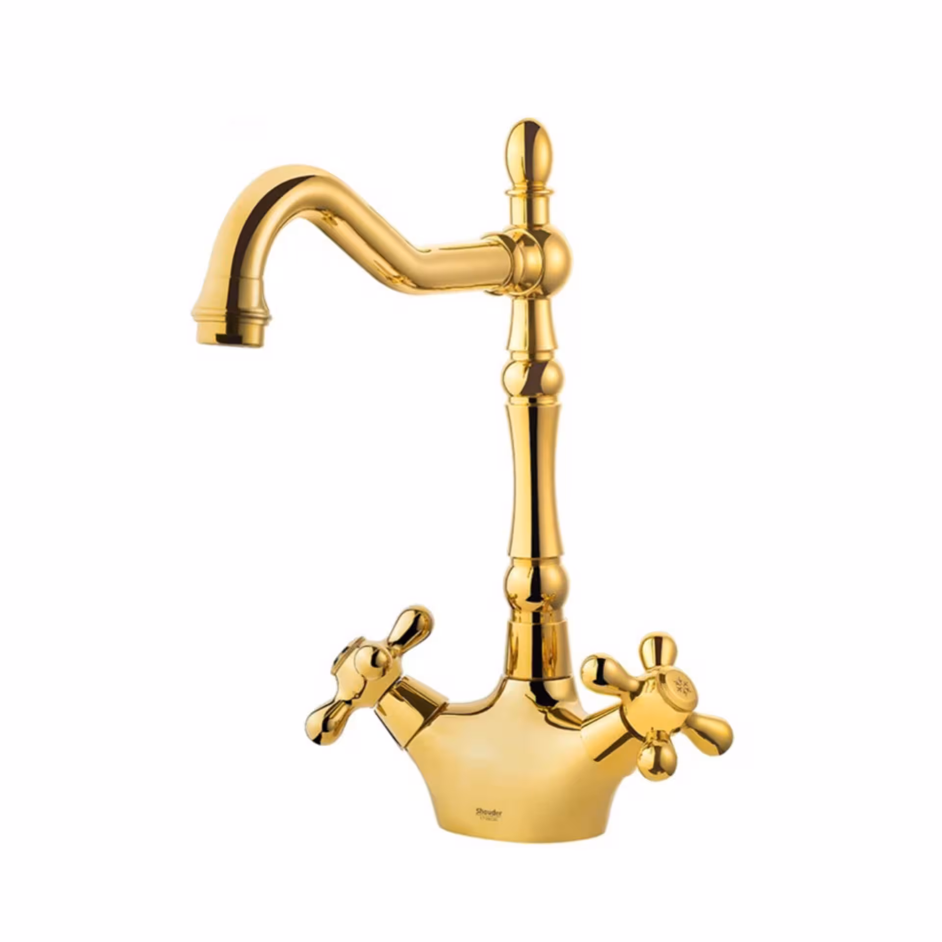 شیر آشپزخانه شودر مدل باروک پلاس طلایی مات