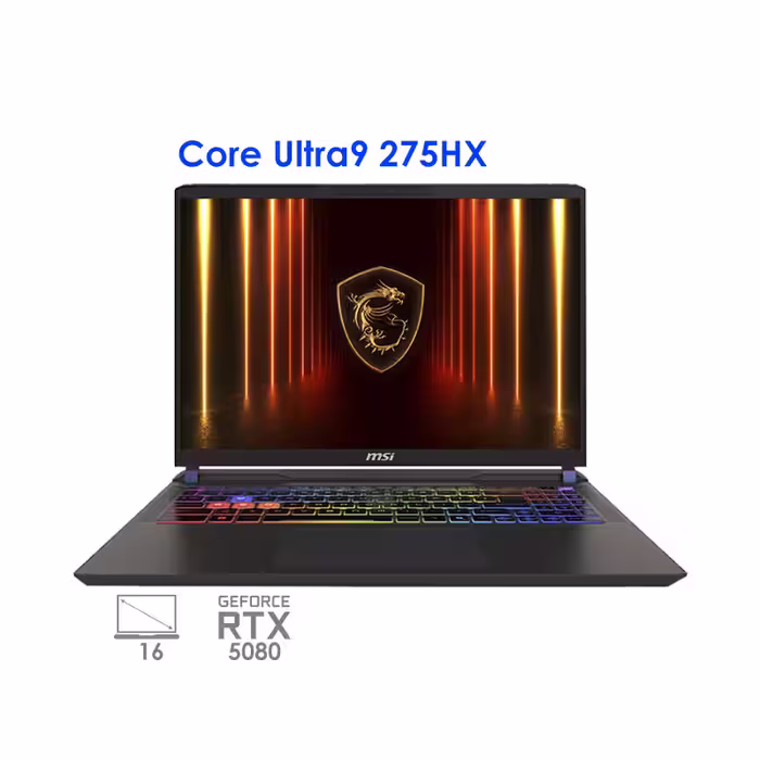 لپ تاپ گیمینگ ام اس آی وکتور مدل msi Vector 16 HX AI A2XWIG-021CN Ultra9 275HX RTX5080 175W 16GB 1TB 2.5K 240Hz 2025 - پی بی 360