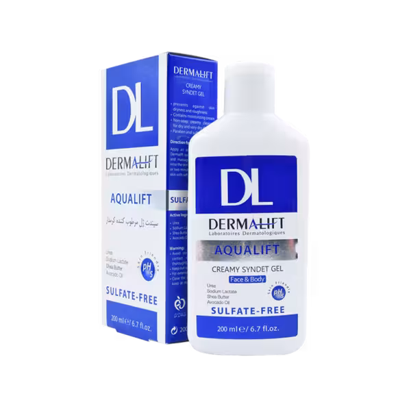 سیندت ژل مرطوب کننده کرمدار درمالیفت مناسب پوست های خشک و خیلی خشک Dermalift Aqualift Creamy Syndet Gel Skin Dry