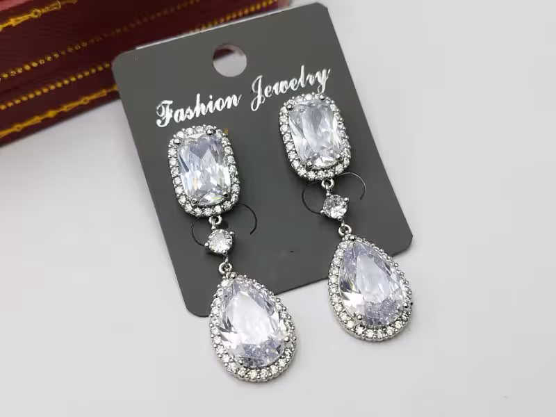گوشواره زنانه آویز طرح اشک کد gh40