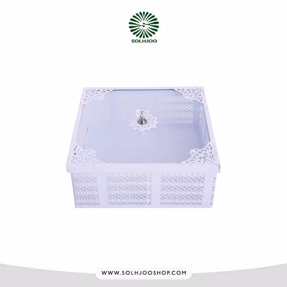 استند فلزی مربع درب دار کیک 21 سانت