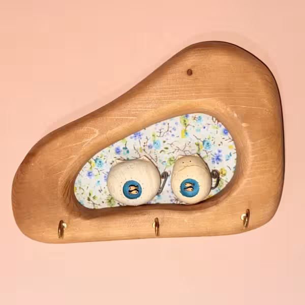 جاکلیدی بچه گربه جفتی پشت پارچه طرح دو