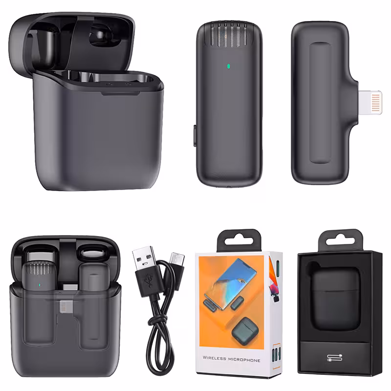 میکروفن بی سیم یقه ای مدل (فروش عمده و تک-فقط آیفون)J11 LIGHTNING