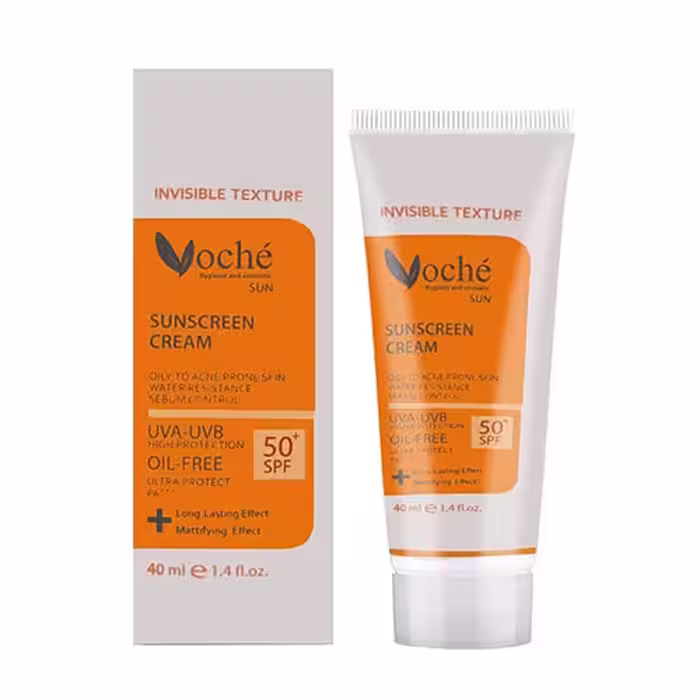 کرم ضد آفتاب پوست چرب بی رنگ وچه SPF50