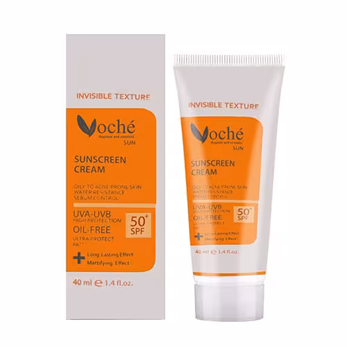 کرم ضد آفتاب پوست چرب بی رنگ وچه SPF50