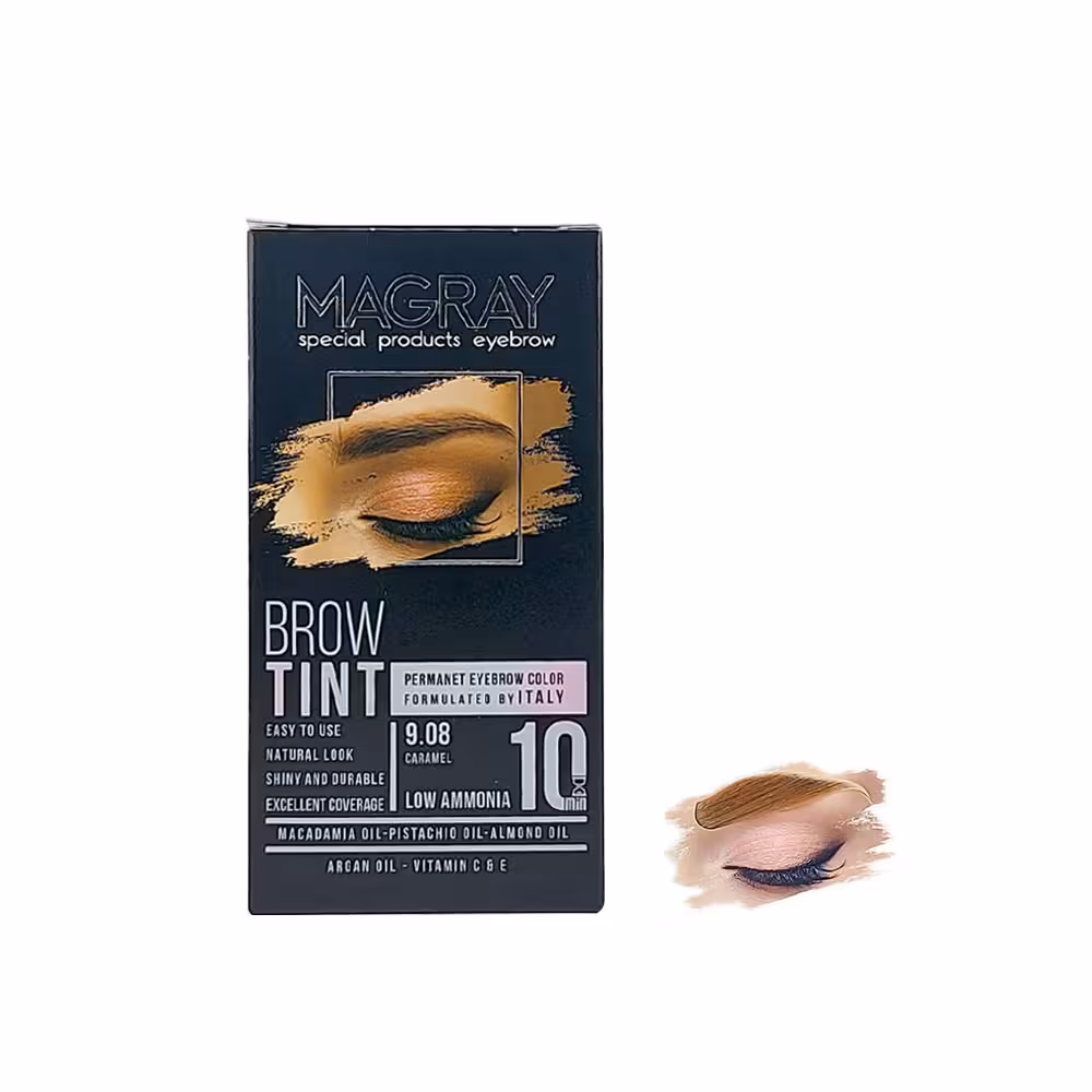 کیت رنگ ابرو حرفه ای ماگرای شماره 9.08 کاراملی