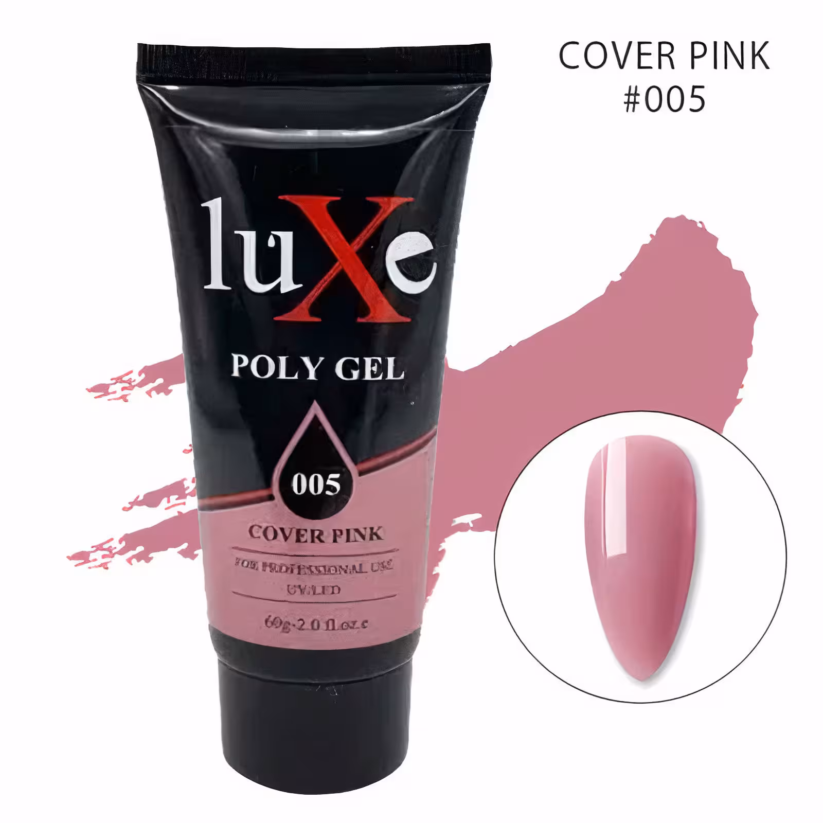 پلی ژل کاشت ناخن لوکسی LUXE 60ml کاور پینک – کد 005