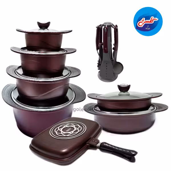 سرویس قابلمه گرانیت موراکو 21 پارچه (بادمجانی)