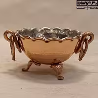 بستنی خوری مسی 3 پایه زنجان | بستنی‌خوری مسی نانو چکشی گوشواره‌دار مدل موکو