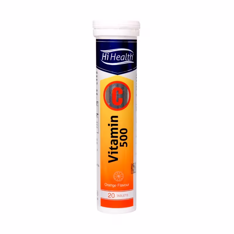قرص جوشان ویتامین C 500 میلی گرمی های هلث 20 عدد | Hi Health Vitamin C 500 mg 20 Tabs