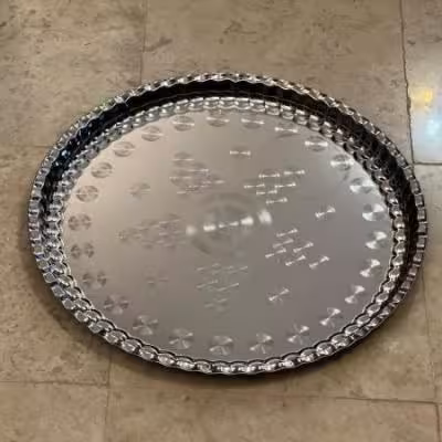 سینی استیل لب دالبری سایز 8