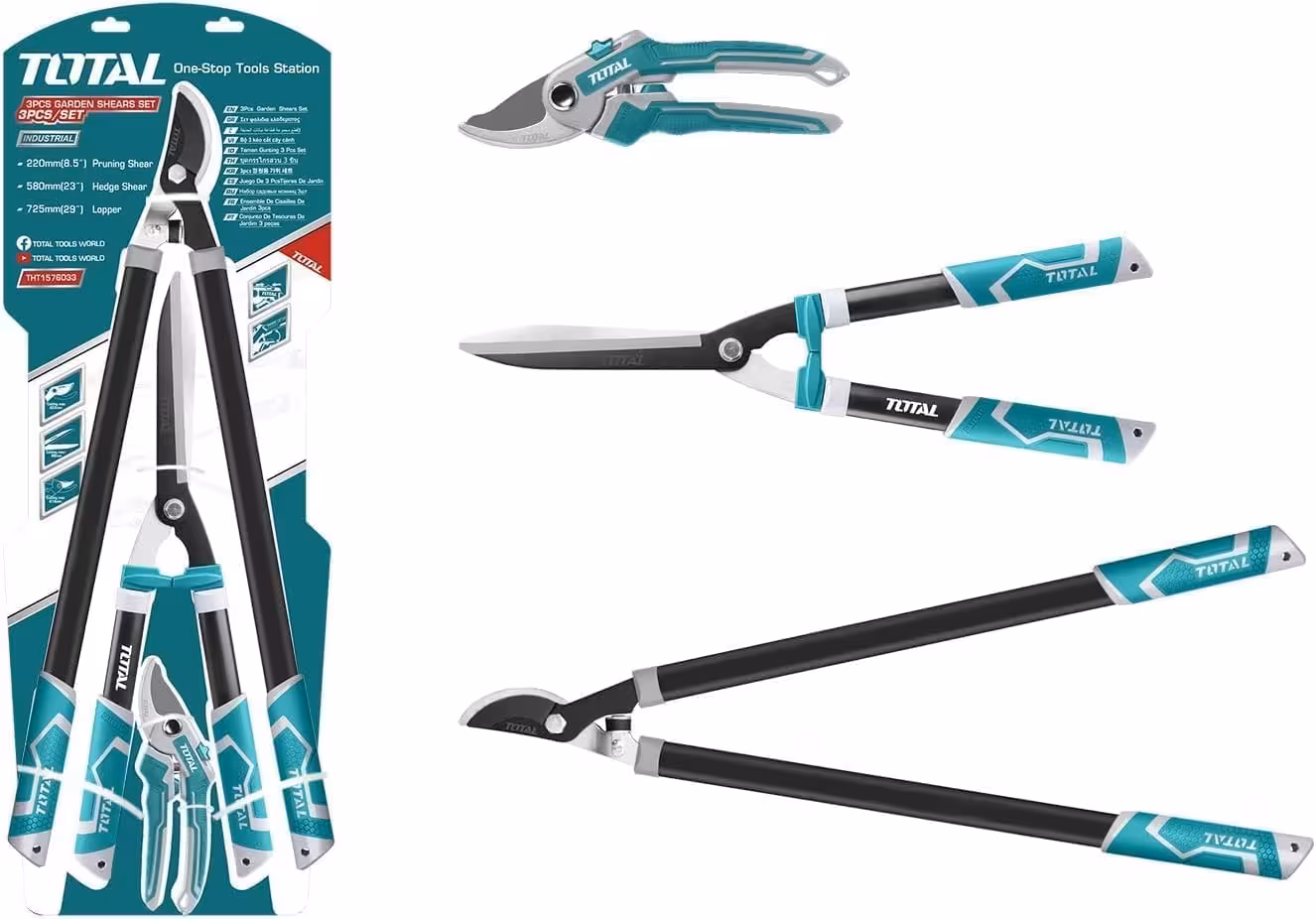 ست 3 عددی قیچی باغبانی توتال مدل THT1576033