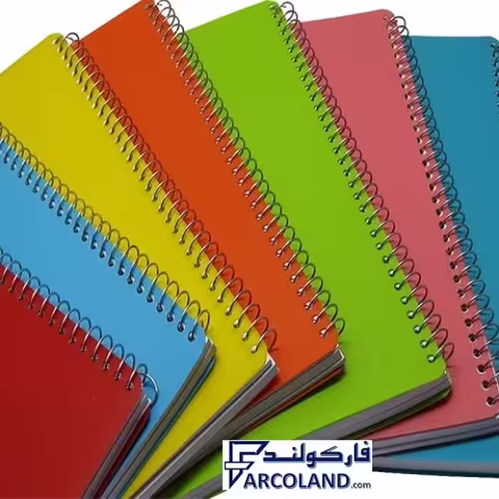 دفتر خط دار سیمی 50 برگ جلد طلقی مات (فنری مشق)