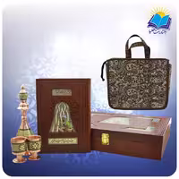 خيام وزيری مصور چرم با تنگ و جام خاتم با ساک ترمه هدیه(كد 90271)