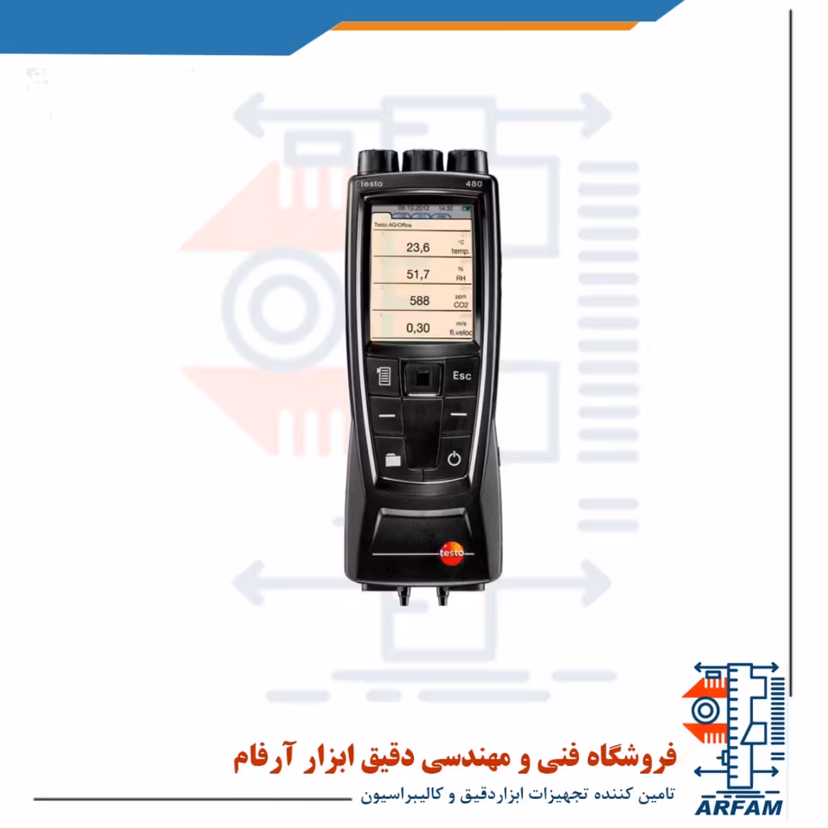مولتی پارامتر دما رطوبت فشار CO2 لوکس تستو TESTO 480