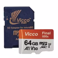 کارت حافظه microSDXC ویکومن مدل Final 600X کلاس 10 استاندارد UHS-I U3 سرعت 90MBps ظرفیت 64 گیگابایت به همراه آداپتور