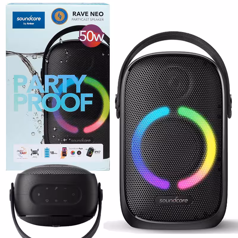 اسپیکر بلوتوث شارژی ضدآب Anker Soundcore Rave Neo 50w-گارانتی