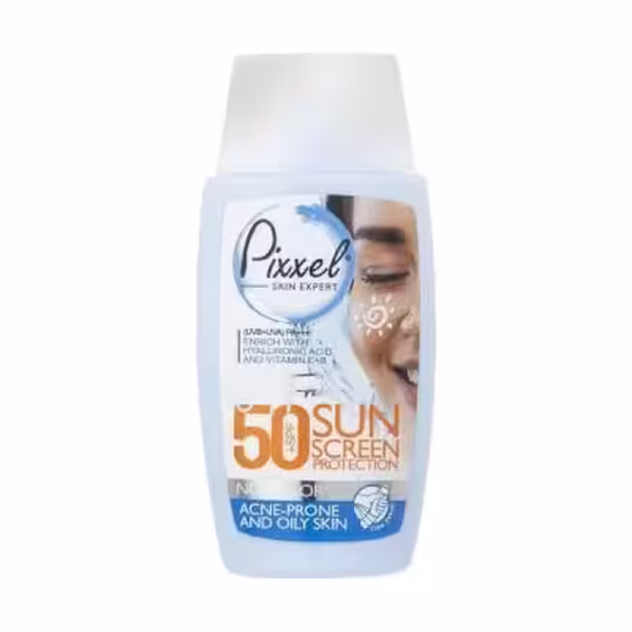 کرم ضد آفتاب پیکسل بی رنگ مناسب پوست های چرب و مختلط با spf 50