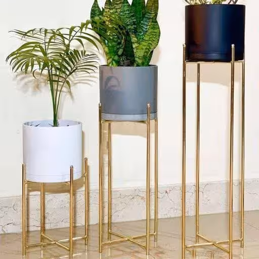 پک 3 عددی استند گلدان طلایی