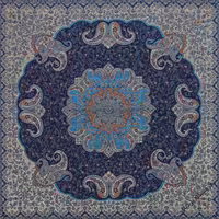 رومیزی ترمه طرح ترنج رنگ سرمه ای با کیفیت عالی