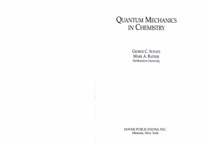 خرید و دانلود نسخه کامل کتاب Quantum Mechanics In Chemistry