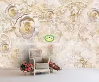 پوستردیواری گل پتینه سه بعدی لوکس کد vip095