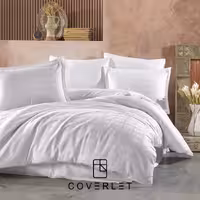 روتختی سفید کاوری طرح‌دار دونفره مدل Marsela