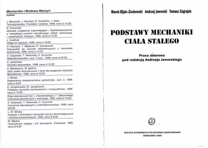 خرید و دانلود نسخه کامل کتاب Podstawy mechaniki ciała stałego