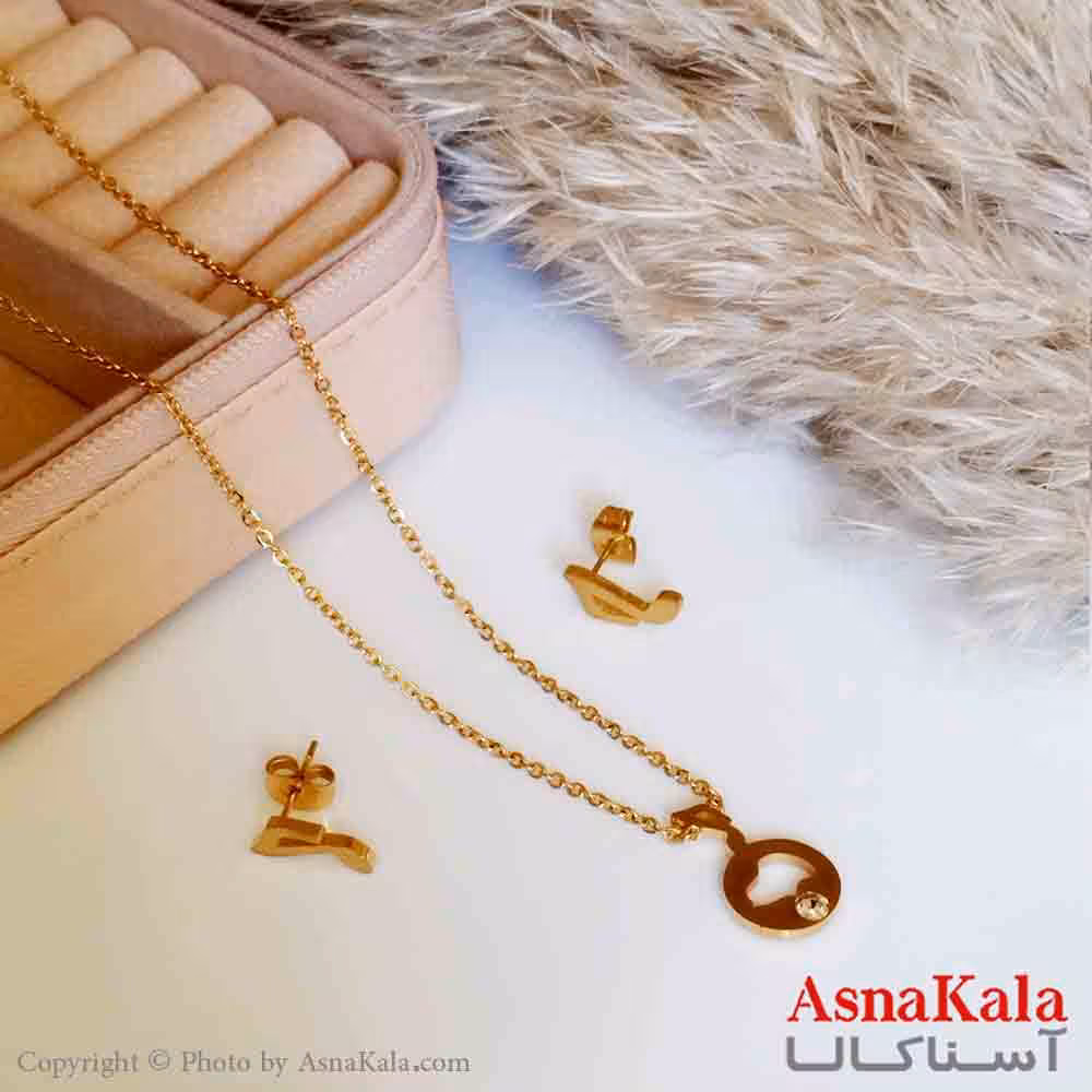 نیمست استیل دخترانه طرح ملودی نگیندار رنگ طلایی کد NIM14223W
