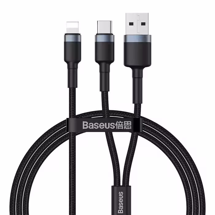 کابل تبدیل USB به تایپ سی و لایتنینگ برند بیسوس مدل CATKLF-ELG1