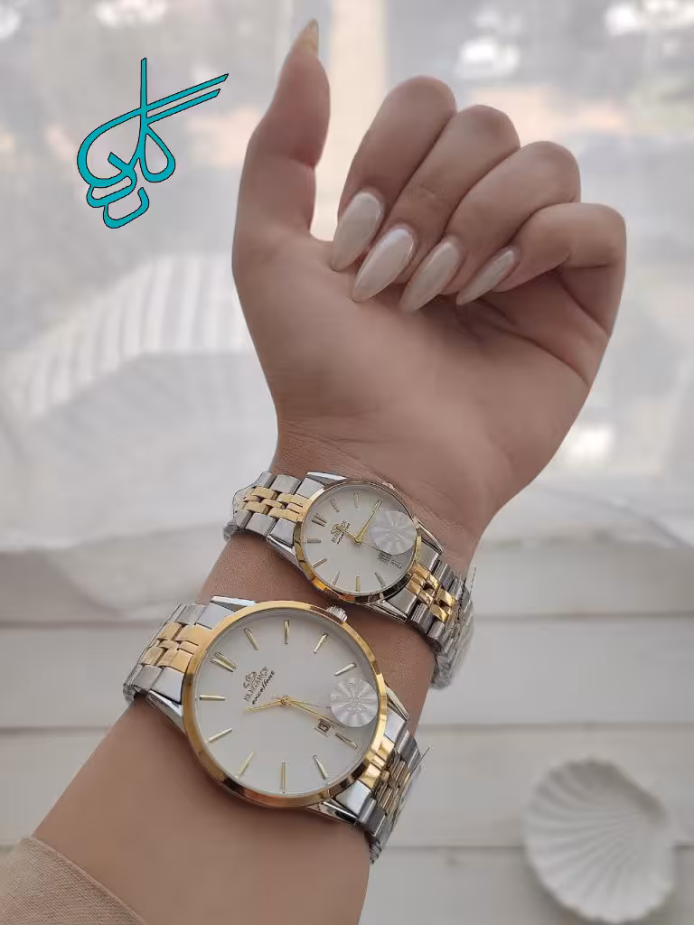 خرید ست ساعت زنانه و مردانه مارک الگانس رنگ ثابت موتور ژاپن تقویم دار کیفیت عالی دارای رنگبندی متنوع کد 2117231 - ردگل