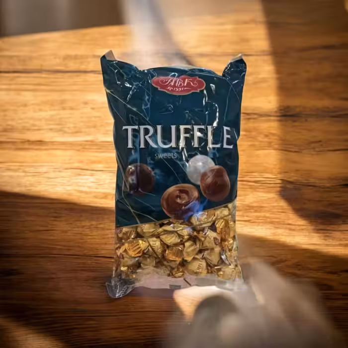 ترافل گرد مغزدار پذیرایی ABK با مغز کارامل