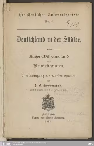 خرید و دانلود نسخه کامل کتاب Deutschland in der Südsee. Kaiser Wilhemsland und Neubritannien