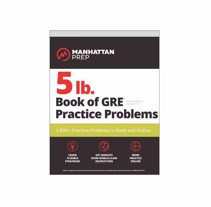کتاب 5lb Book of GRE Practice Problems GRE Manhattan بوک اف جی ار ای پرکتیس پرابلمز